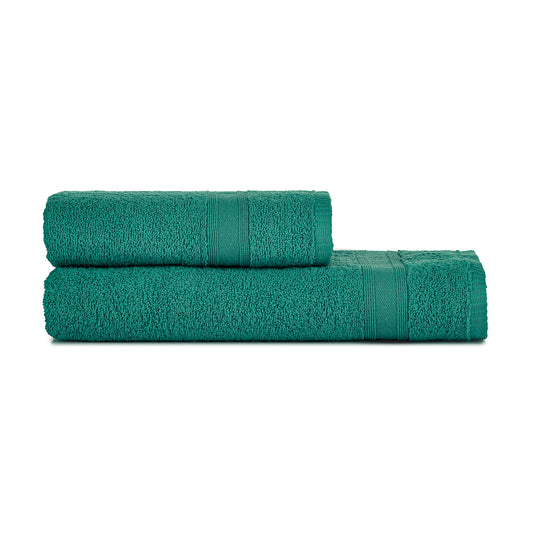 Towel set turquoise 2-piece absorbent soft luxury