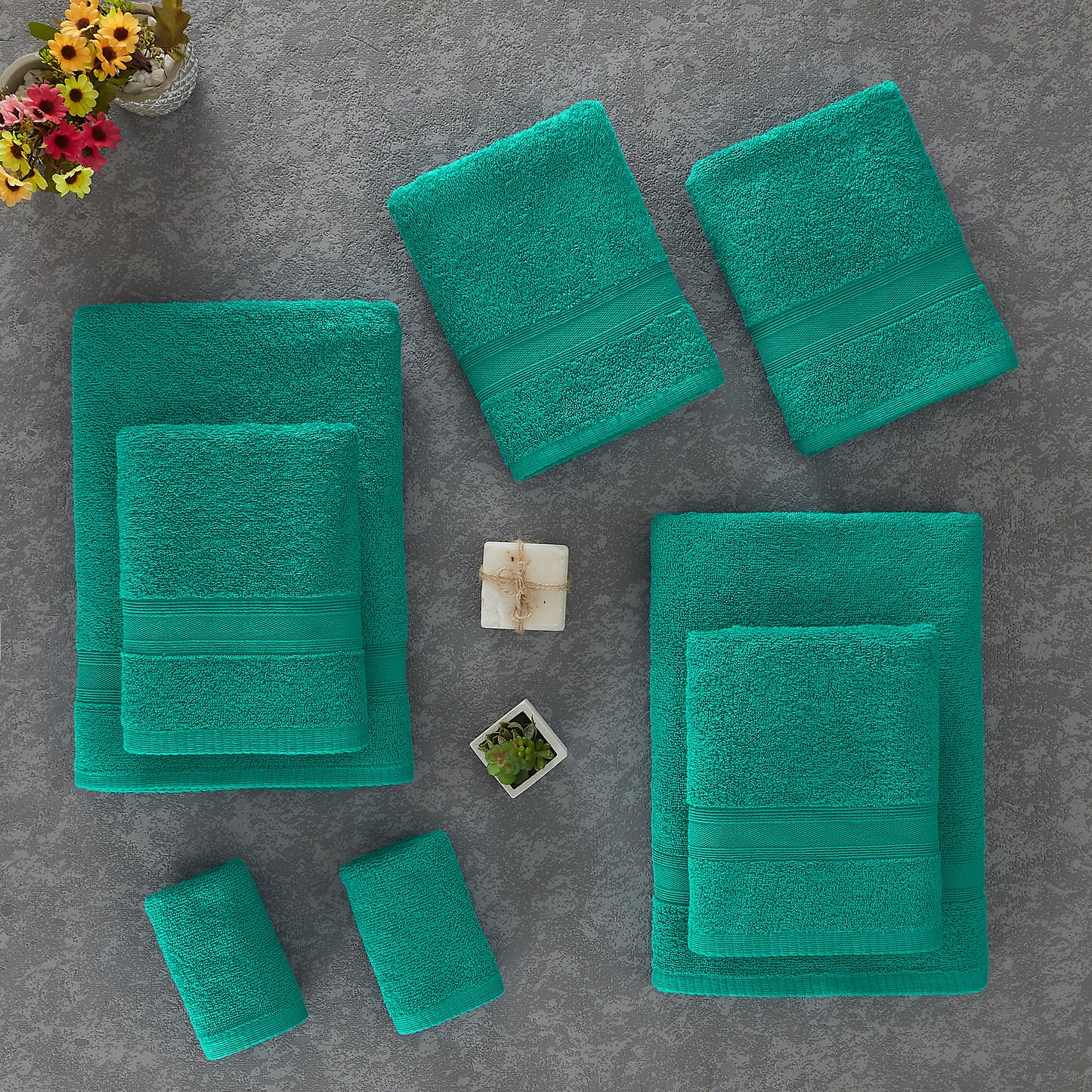 Handtücher Set Türkis 8 Teilig