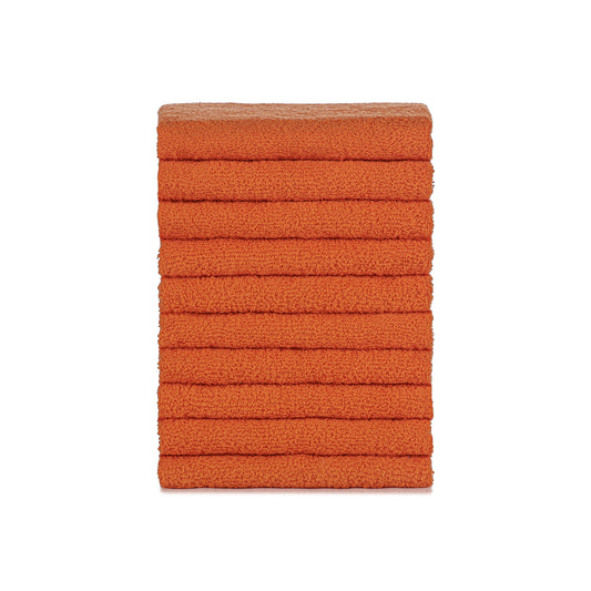 Premium terry cloth 10x guest towels orange, quick-drying, 30x50 cm