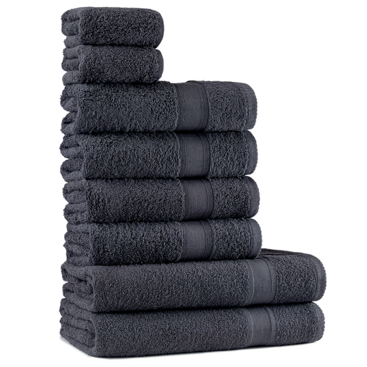 Towel set anthracite gray 8 pieces