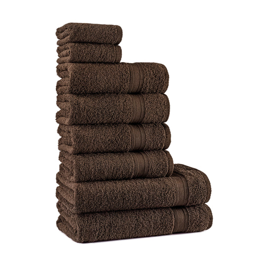 Towel set brown dark brown 8 pieces