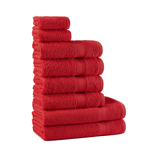 Towel set red 8 pieces