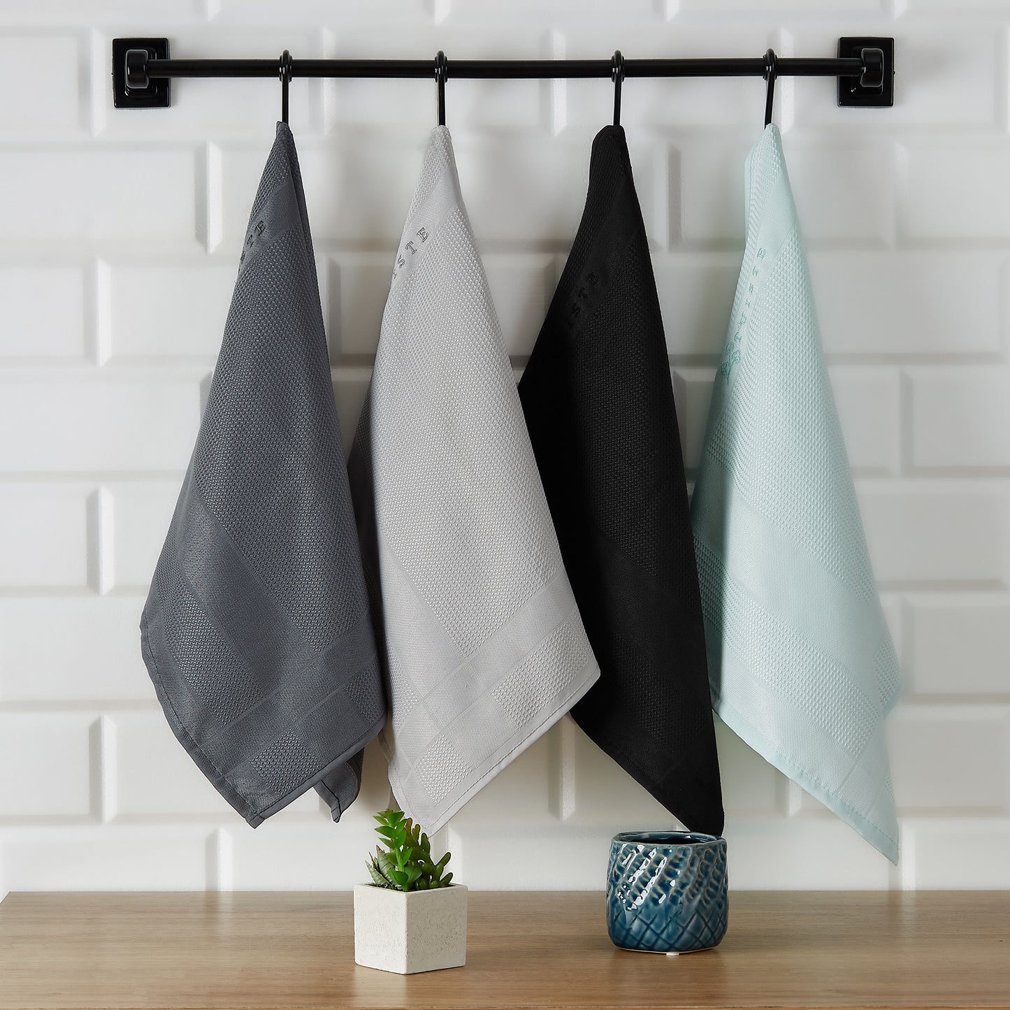 Microfiber cloths turquoise set of 4