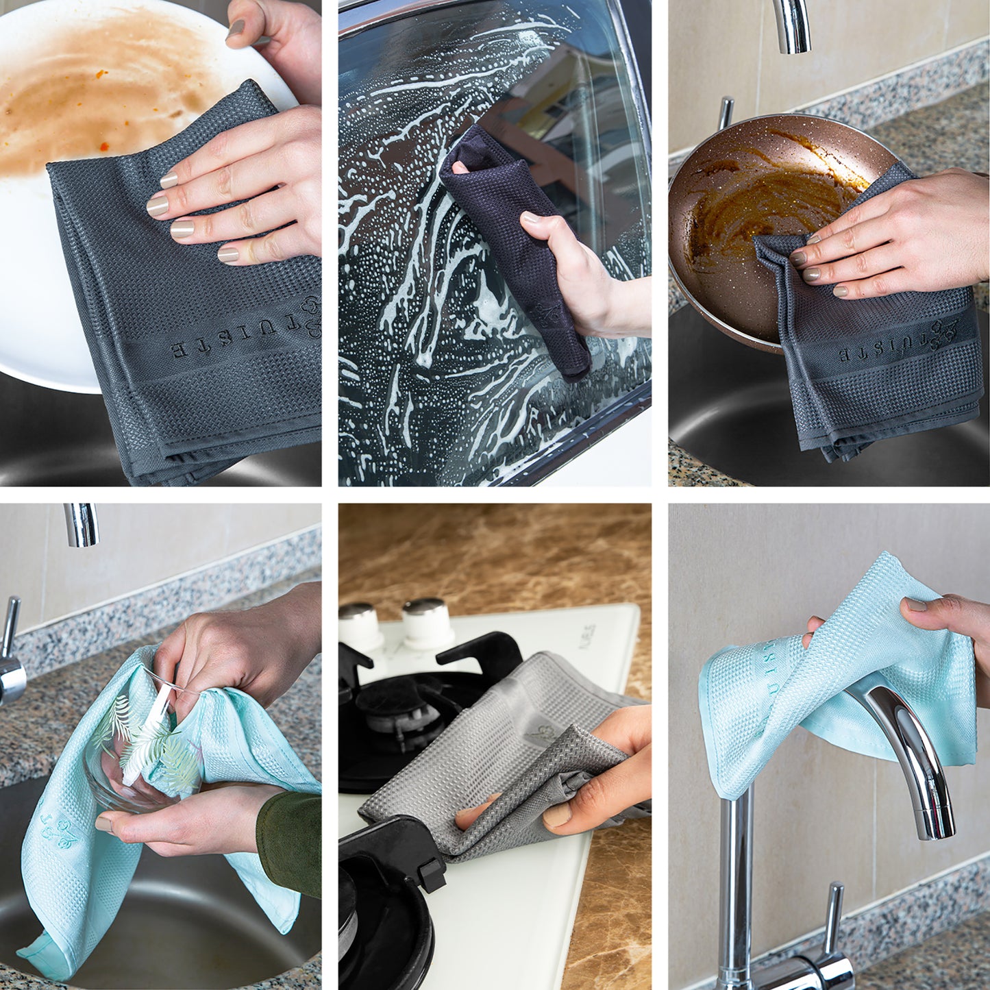 Mikrofasertücher Schwarz 4 er Set