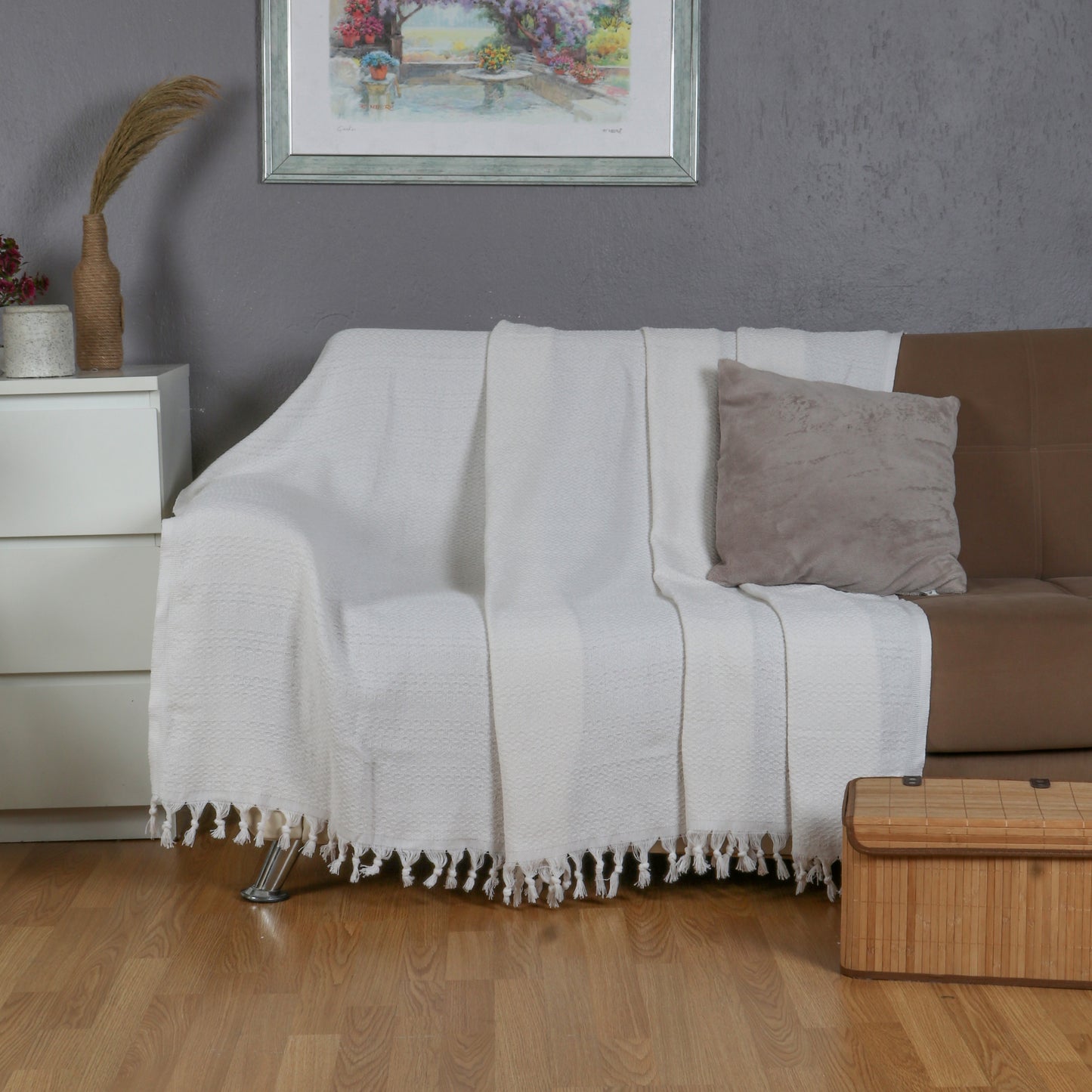 Tuiste Einzelbett Tagesdecke Weiß Weiss 150x200 cm