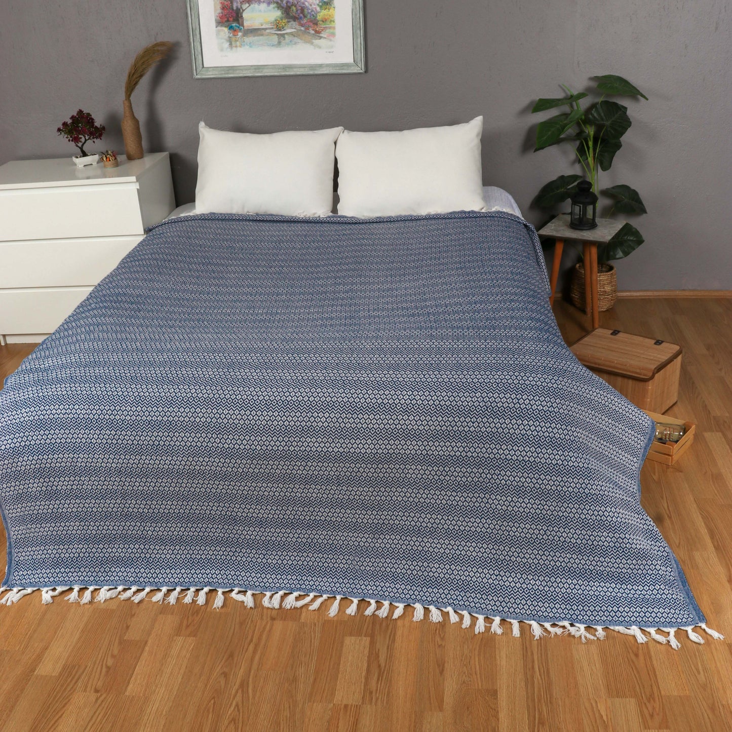 Tuiste Einzelbett Tagesdecke Petrol Blau 150x200 cm