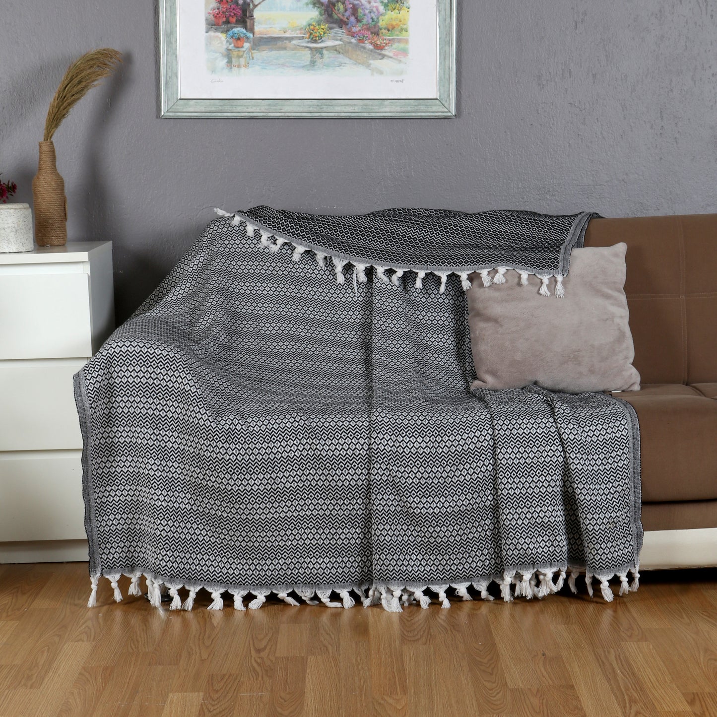 Tuiste Einzelbett Tagesdecke Schwarz 150x200 cm