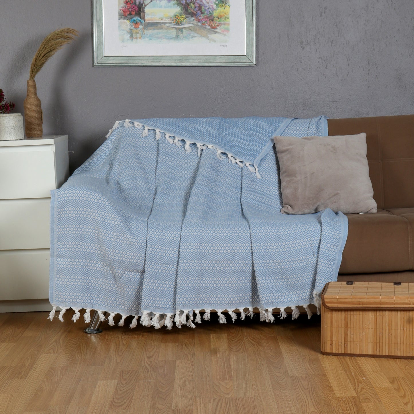 Tuiste Einzelbett Tagesdecke Blau Hellblau 150x200 cm
