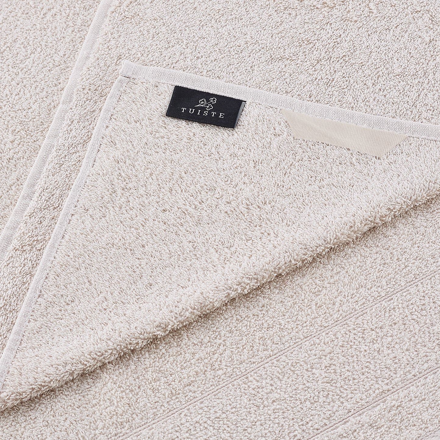 Bath towel set beige sand cream 2 pieces 70x140