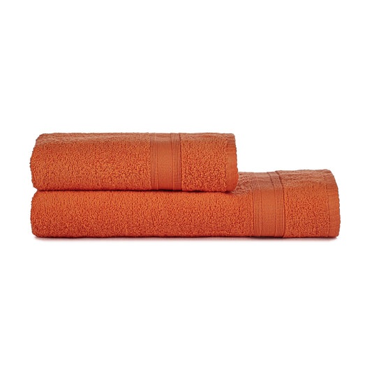 Handtücher Set Orange 2 Teilig Saugfähige Weiche Luxus