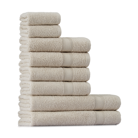 Handtücher Set Beige Sand Creme 8 Teilig