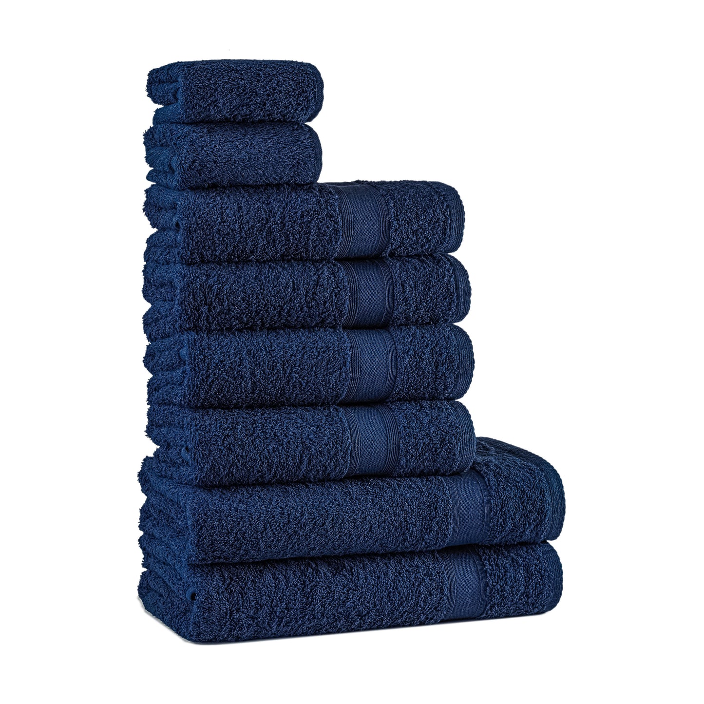 Handtücher Set Navy Blau 8 Teilig