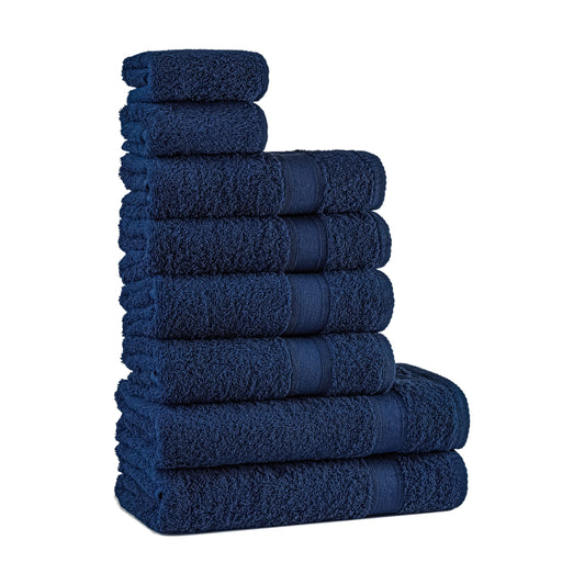 Handtücher Set Navy Blau 8 Teilig